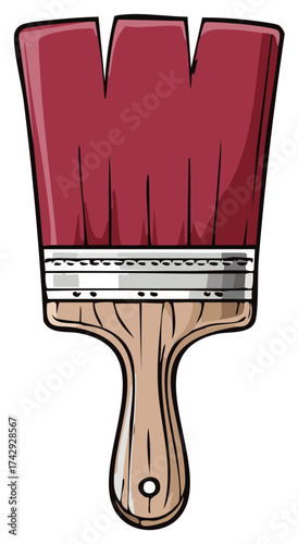 Illustrative cartoon of a paintbrush, ideal for decoration or design purposes.