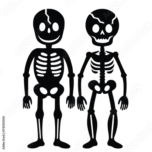 Skeletons Silhouette vector icon illustration