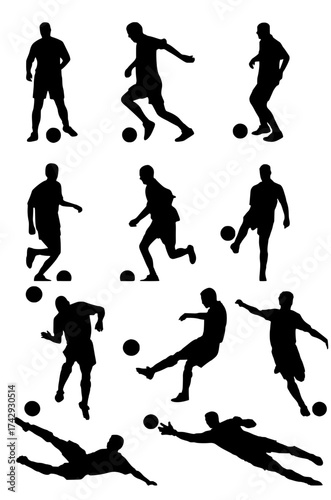 silhouettes of football players
