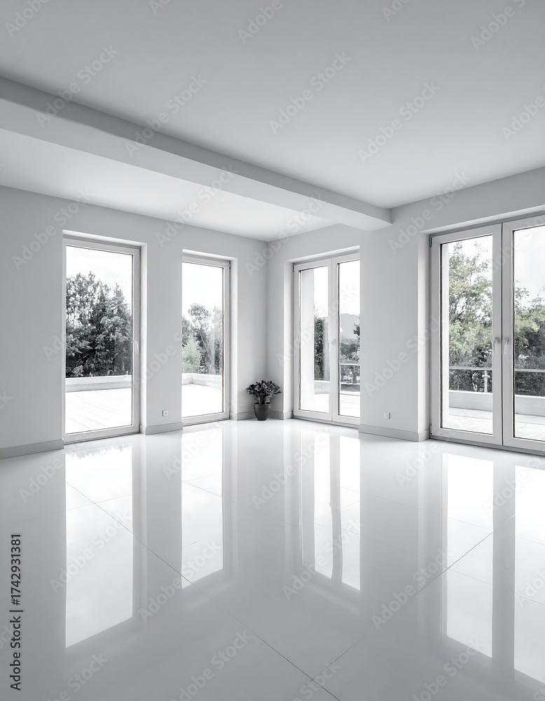 Obraz premium Modern white empty room