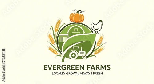 Evergreen Farms Logo Design.