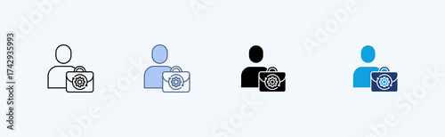 Fleksible Work Outline Icon Illustration Vector
