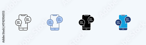 Chat Outline Icon Illustration Vector