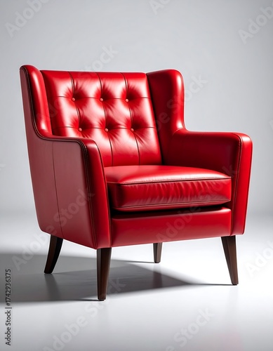 Red wingback chair