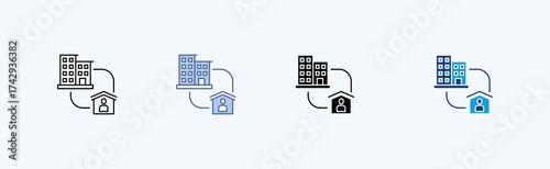 Outsource Employee Outline Icon Illustration Vector