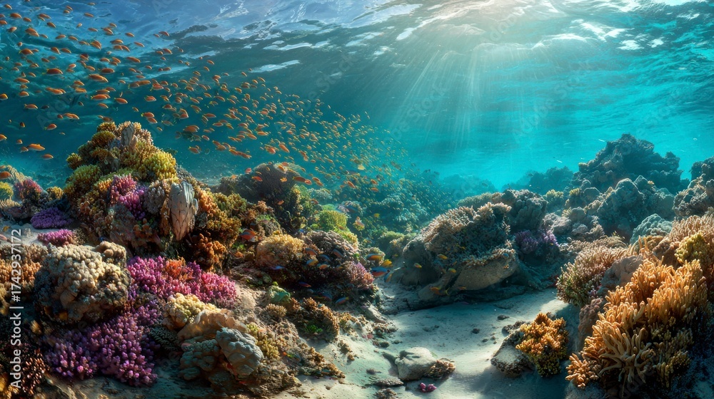 Fototapeta premium Vibrant underwater coral reef