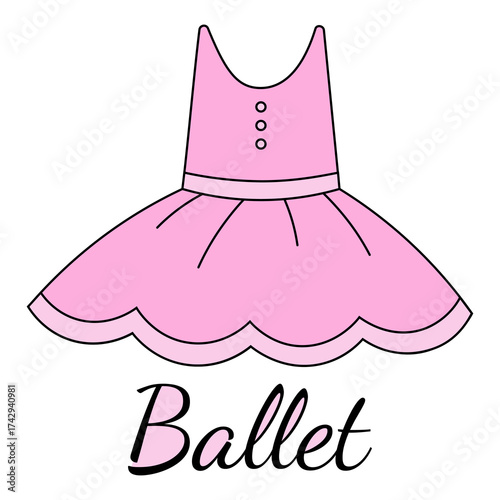 Ballet dress illustration for logo and sign