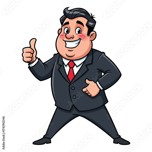 Overweight Businessman Giving Thumbs Up male chubby.