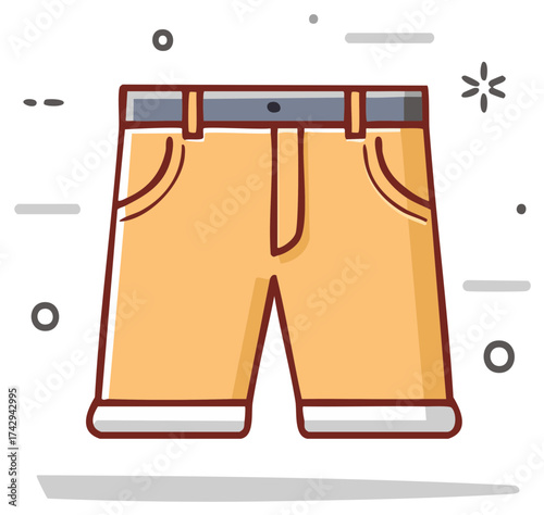Illustration of casual fashion shorts icon for summer outfit for wear