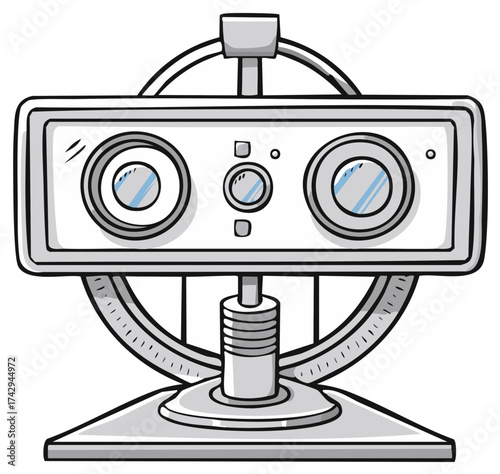 Doodle Style Stereo Viewer Device with Twin Lenses and Adjustable Stand
