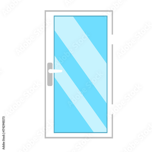 Glass Door Window Vector Illustration