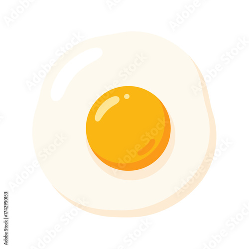 Sunny side up fried egg with a bright yellow yolk.