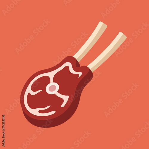 Vector illustration of fresh raw lamb chops.
