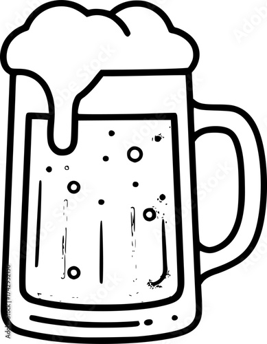 glass of beer with foam
