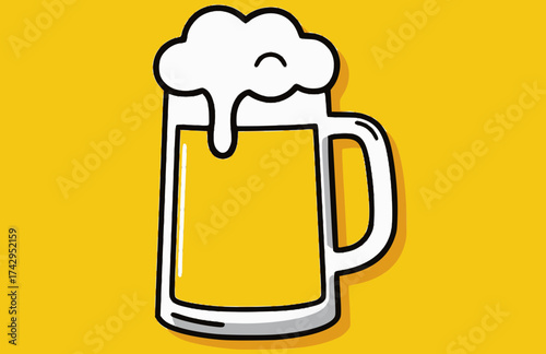 glass of beer with foam
