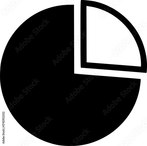 chart pie alt glyph vector flat icon
