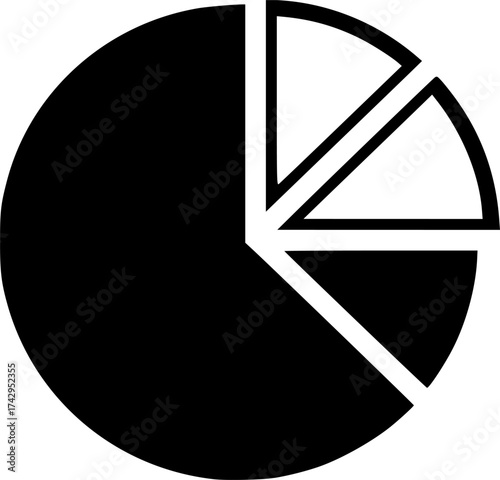 chart pie alt glyph vector flat icon
