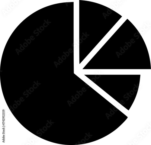 chart pie alt glyph vector flat icon
