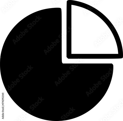 chart pie alt glyph vector flat icon
