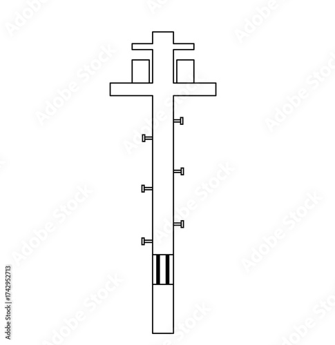 シンプルな線画の電柱のイラスト