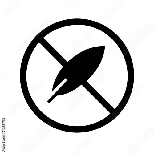 Vector art of no feather icon on