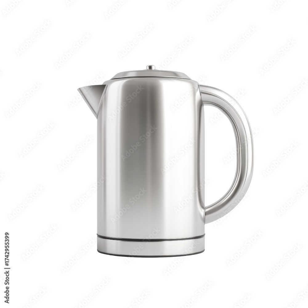 Fototapeta premium Sleek Stainless Steel Kettle with Modern Design for Boiling Water and Making Tea or Coffee in Kitchen Environment
