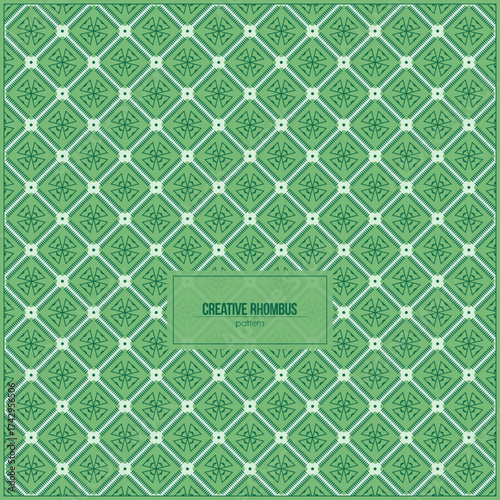 creative rhombus pattern with unique shape and dominant green colors