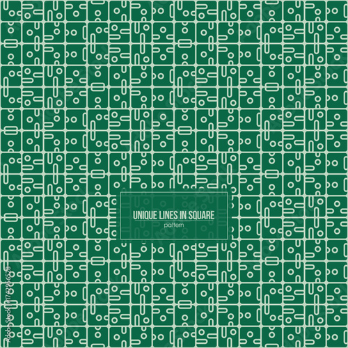 unique lines in square pattern with monochrome green style