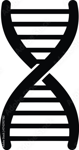 Simple helix icon representing dna genetic code science biology research health molecular structure helix symbol vector