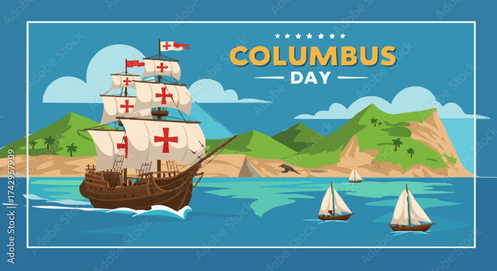 Fototapeta premium Columbus day, patriotic