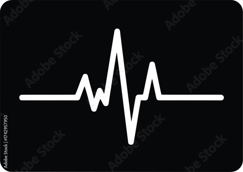 Abstract heartbeat ekg line graphic monitor health pulse waveform medical technology concept vector