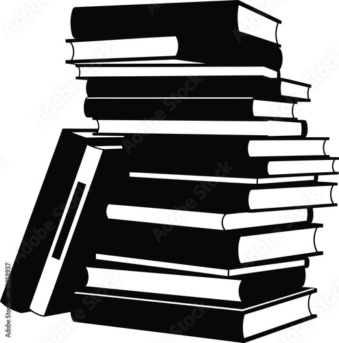 Stack of assorted books artistic illustration educational concept reading literature knowledge study learning wisdom research archive library documents vector