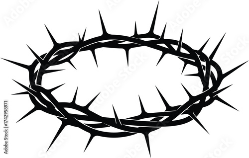 Symbolic crown of thorns jesus christ suffering sacrifice religious iconography vector