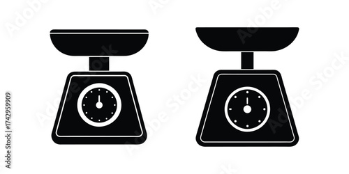 kitchen scale silhouette vector illustration