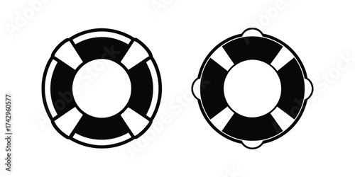 lifebuoy silhouette icon vector illustration
