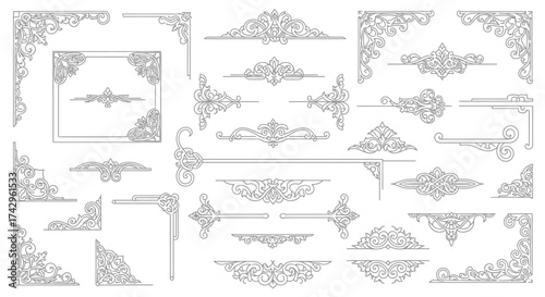 Elegant Vintage Ornament Vector Collection Ornate Decorations, Decorative Elements, and Classic Design for Creative Projects