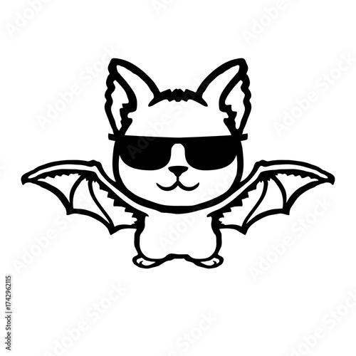 Cool Cute Bat Wearing Sunglasses Halloween Adorable Funny