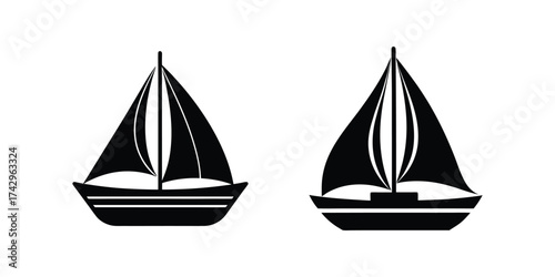 sailboat silhouette icon vector illustration