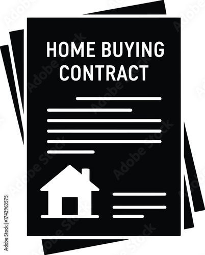 Home buying contract document agreement legal paperwork real estate transaction property purchase legal document vector