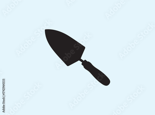 Solid Black Gardening Tool Silhouette for Horticultural Branding
