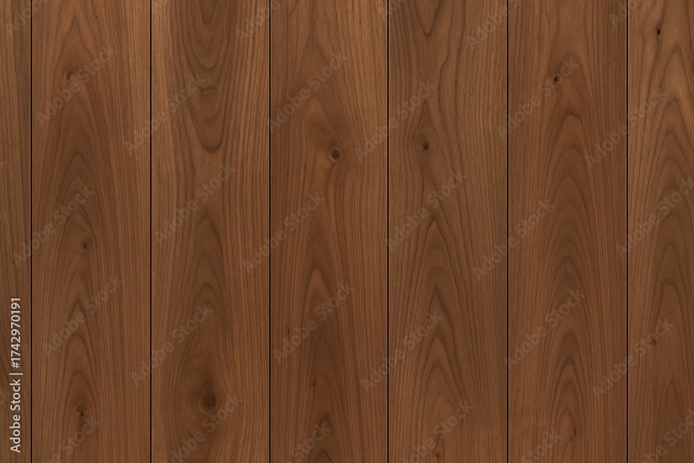 Fototapeta premium Seamless walnut plank backdrop with deep grain detail and warm rustic tones