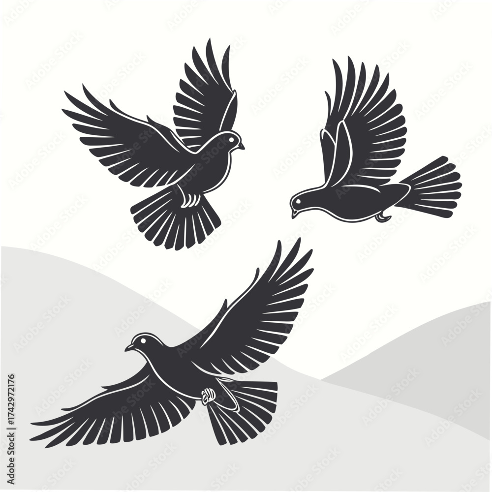 Obraz premium dove with wings vector