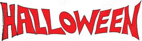 Spooky Halloween typography design in bold red, perfect for party invitations, posters, and seasonal marketing materials (graphic design) isolated on transparent background