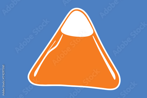 Candy corn in triangular shape minimalist style isolate outline illustration