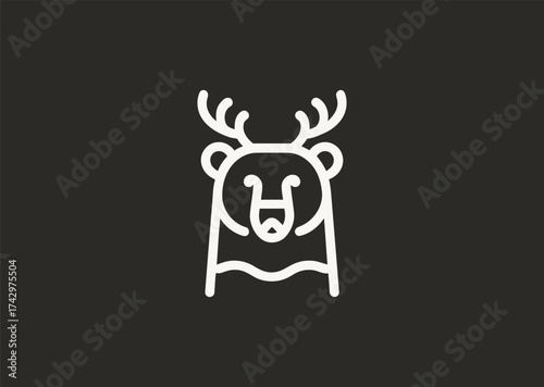 A line art logo of a bear with antlers, symbolizing strength, uniqueness, and resilience