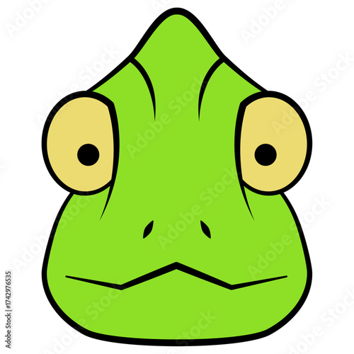 chameleon face head illustration