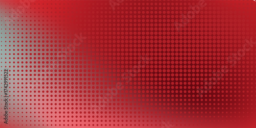 Red diagonal geometric shape with halftone. Modern fiber textured vector mesh