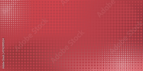 Red diagonal geometric shape with halftone. Modern fiber textured vector mesh