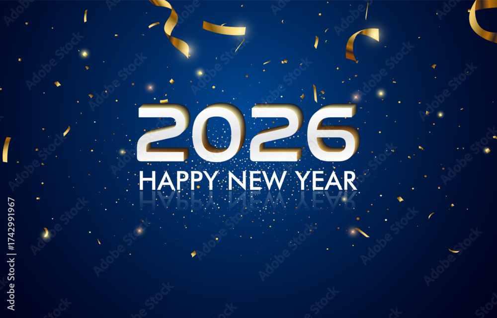 Fototapeta premium happy new year 2026 background with bokeh effect