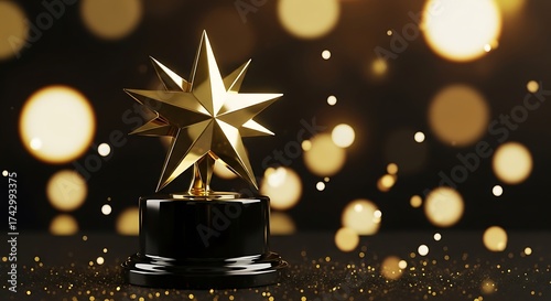 Golden Star Award on Black Base.